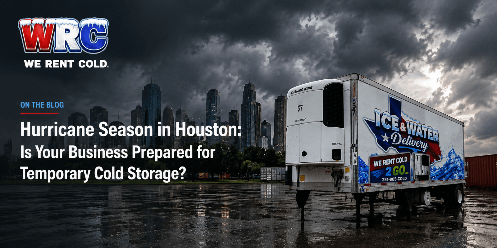 Refrigerated trailer staged outside a Houston business ahead of hurricane season